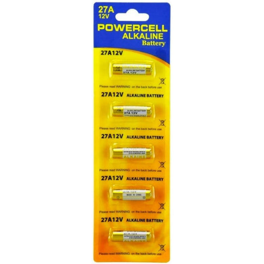 Powercell Alkaline Battery 27A /12V For Remote Control - (5 Pack)