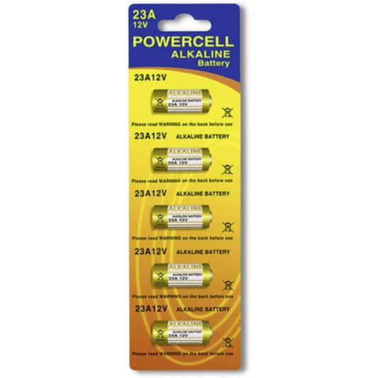 Powercell Alkaline Battery 23A 12V For Remote Control - (5 Pack)
