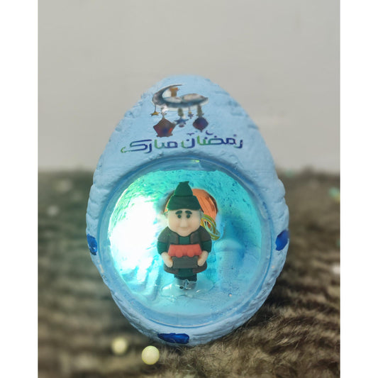 فانوس فخار مضيئ لبني