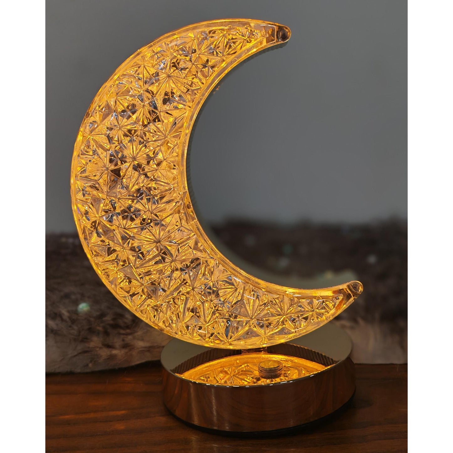 هلال كريستال  مضيئ تاتش 3 الوان مقاس 20سم