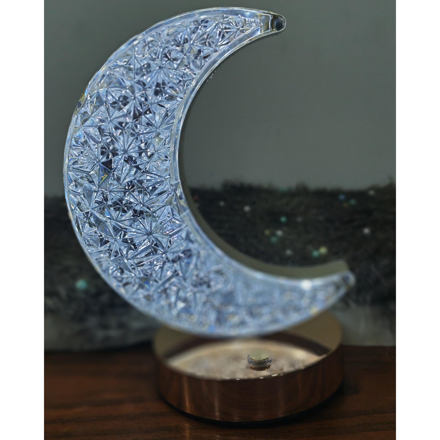 هلال كريستال  مضيئ تاتش 3 الوان مقاس 20سم